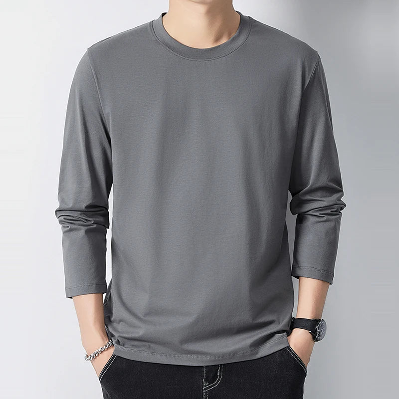 Men's 100% Cotton Long Sleeve Tee | Relaxed Fit | Sizes M–5XL